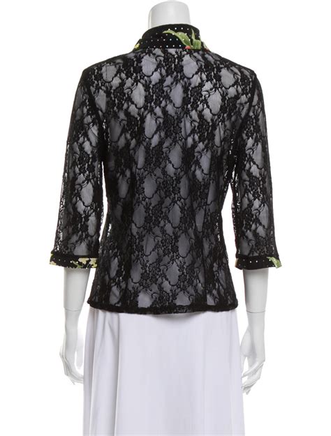 Vintage 1970’s Christian Dior Lace Button Up Top 